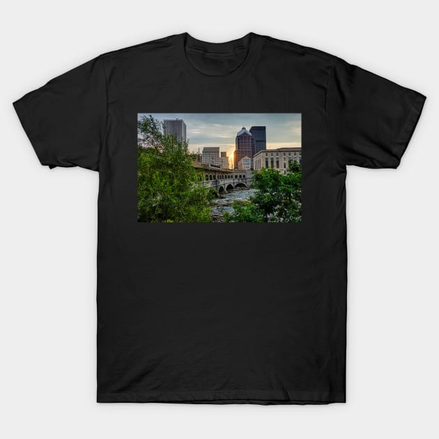 Rochester NY Sunrise Genesee River Grass T-Shirt by WayneOxfordPh